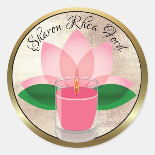 Personalisiert Candle Lotus Blossom Aufkleber (Vorderseite)