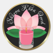 Personalisiert Candle Lotus Blossom Aufkleber (Vorderseite)