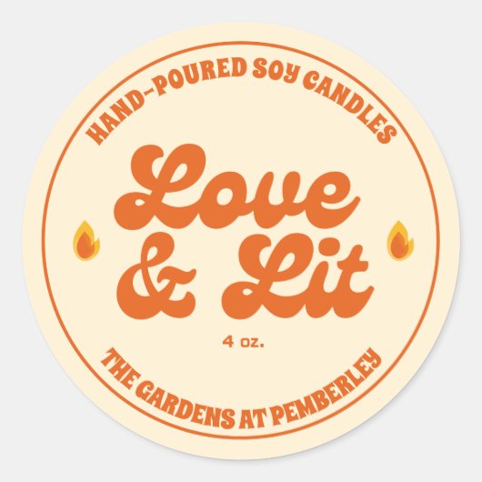 Personalisiert - Candles-Business-Label Runder Aufkleber (Vorderseite)