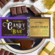 Personalisiert Candy Bar Golden Ticket Einladung