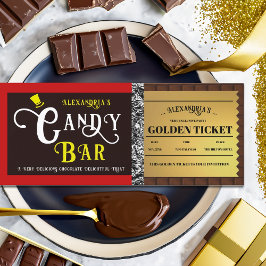 Personalisiert Candy Bar Golden Ticket Einladung