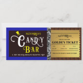 Personalisiert Candy Bar Golden Ticket Einladung (Vorderseite)