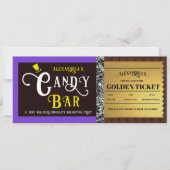 Personalisiert Candy Bar Golden Ticket Einladung (Vorderseite)