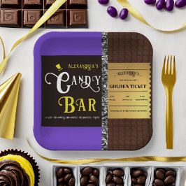 Personalisiert Candy Bar Golden Ticket Party Pappteller
