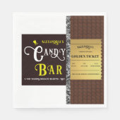 Personalisiert Candy Bar Golden Ticket Party Serviette (Vorderseite)