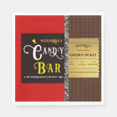 Personalisiert Candy Bar Golden Ticket Party Serviette (Vorderseite)