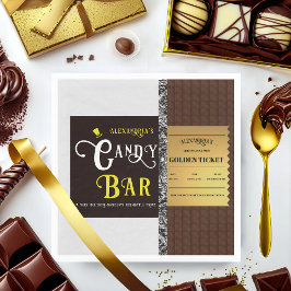 Personalisiert Candy Bar Golden Ticket Party Serviette
