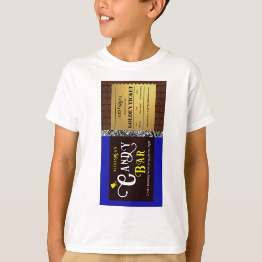 Personalisiert Candy Bar Golden Ticket T-Shirt (Vorderseite)