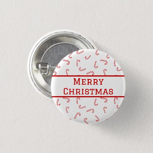 Personalisiert Candy Cane Christmas Button (Vorne & Hinten)