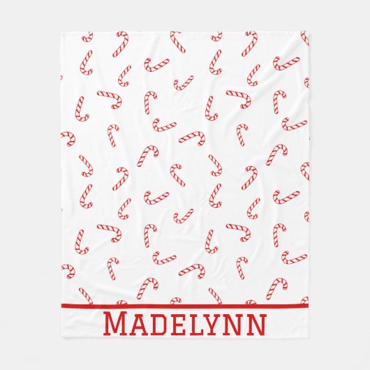 Personalisiert Candy Cane Christmas Fleecedecke (Vorderseite)