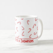 Personalisiert Candy Cane Christmas Kaffeetasse (VorderseiteRechts)