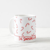 Personalisiert Candy Cane Christmas Kaffeetasse (Vorderseite Links)