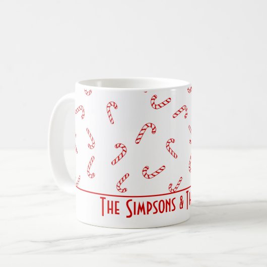 Personalisiert Candy Cane Christmas Kaffeetasse (Vorderseite Links)
