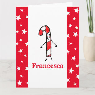 Personalisiert Candy Cane Christmas Karte