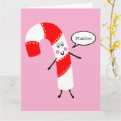 Personalisiert Candy Cane Christmas Karte (Gelbe Blume)