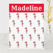 Personalisiert Candy Cane Christmas Karte (Gelbe Blume)