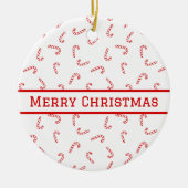 Personalisiert Candy Cane Christmas Keramik Ornament (Vorne)