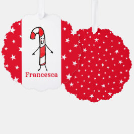 Personalisiert Candy Cane Christmas Ornament Karte