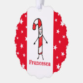 Personalisiert Candy Cane Christmas Ornament Karte (Links)