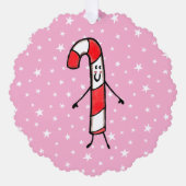 Personalisiert Candy Cane Christmas Ornament Karte (Vorderseite)