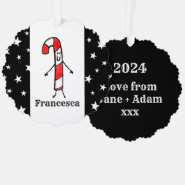 Personalisiert Candy Cane Christmas Ornament Karte