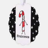 Personalisiert Candy Cane Christmas Ornament Karte (Links)