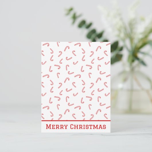 Personalisiert Candy Cane Christmas Postkarte (Stehend Vorderseite)
