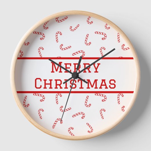 Personalisiert Candy Cane Christmas Uhr (Vorderseite)