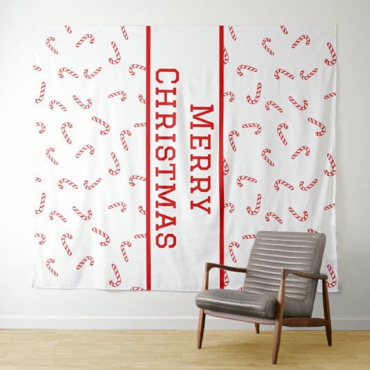 Personalisiert Candy Cane Christmas Wandteppich (Beispiel (Horizontal))