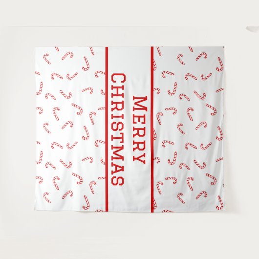 Personalisiert Candy Cane Christmas Wandteppich (Vorderseite (Horizontal))