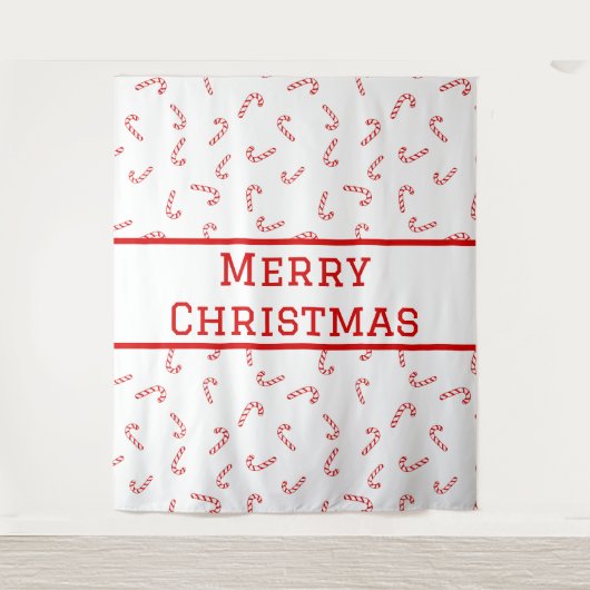 Personalisiert Candy Cane Christmas Wandteppich (Vorderseite)