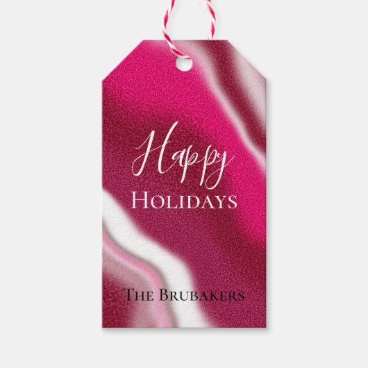 Personalisiert Candy Cane Einzigartiges Rotes Glüc Geschenkanhänger (Vorderseite)