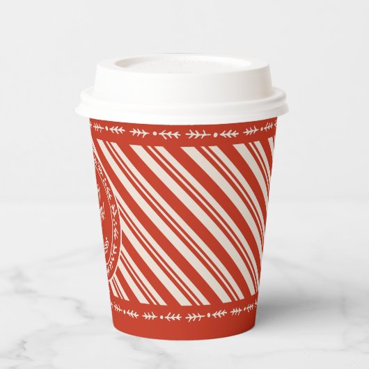 Personalisiert Candy Cane Stripe Pappbecher (Links)