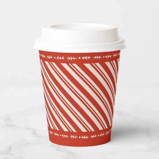 Personalisiert Candy Cane Stripe Pappbecher (Rückseite)