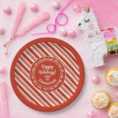 Personalisiert Candy Cane Stripe Pappteller (Party)