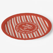 Personalisiert Candy Cane Stripe Pappteller (Schrägansicht)