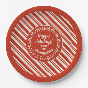 Personalisiert Candy Cane Stripe Pappteller