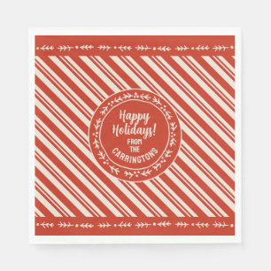 Personalisiert Candy Cane Stripe Serviette
