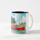 Personalisiert Canoe Couple Cartoon Zweifarbige Tasse (VorderseiteRechts)