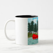 Personalisiert Canoe Couple Cartoon Zweifarbige Tasse (Links)