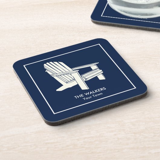 Personalisiert Cape Cod Adirondack Vorsitzender Getränkeuntersetzer (Linke Seite)