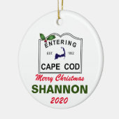 PERSONALISIERT Cape Cod Weihnachtsfeier Keramik Or Keramik Ornament (Links)
