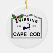 PERSONALISIERT Cape Cod Weihnachtsfeier Keramik Or Ornament (Hinten)