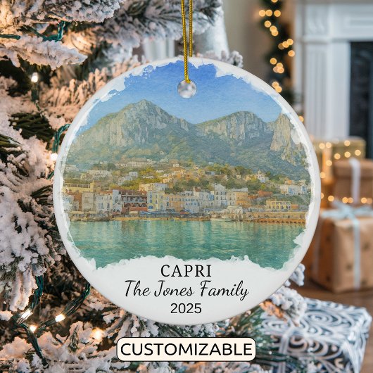 Personalisiert Capri-Ornament, Italien Keramik Ornament