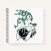 Personalisiert Capricorn Art Deco Lady Notizblock (Vorderseite)