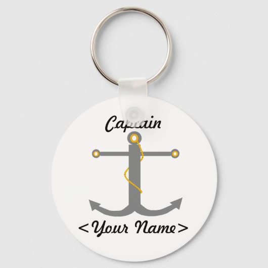 Personalisiert Captain Anchor Schlüsselanhänger (Vorderseite)