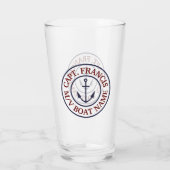 Personalisiert Captain Anchor Tumble Glass Glas (Rückseite)