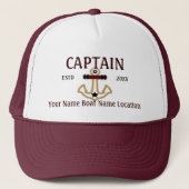 Personalisiert Captain First Mate Crew oder Skippe Truckerkappe (Vorderseite)