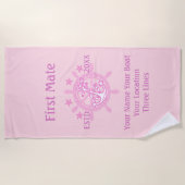 Personalisiert Captain First Mate Skipper Crew Strandtuch (Vorderseite)