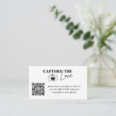 Personalisiert Capture the Liebe Wedding Qr Code Begleitkarte (Stehend Vorderseite)